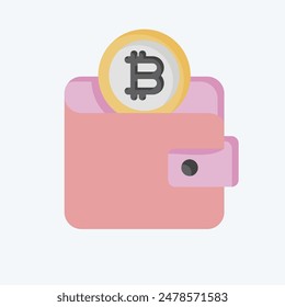 Icon Bitcoin Wallet. related to Cryptography symbol. flat style. simple design illustration