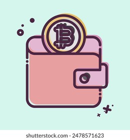 Icon Bitcoin Wallet. related to Cryptography symbol. MBE style. simple design illustration