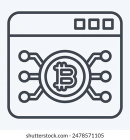 Icon Bitcoin Web. related to Cryptography symbol. line style. simple design illustration