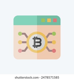 Icon Bitcoin Web. related to Cryptography symbol. flat style. simple design illustration