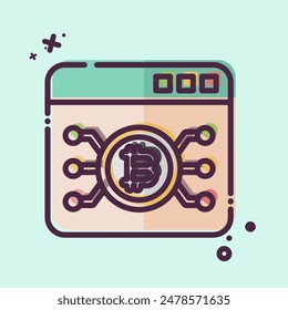 Icon Bitcoin Web. related to Cryptography symbol. MBE style. simple design illustration