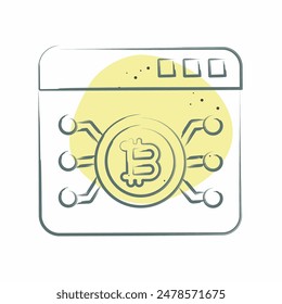 Icon Bitcoin Web. related to Cryptography symbol. Color Spot Style. simple design illustration