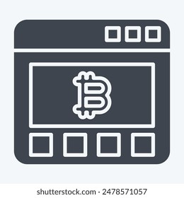 Icon Bitcoin Website. related to Cryptography symbol. glyph style. simple design illustration