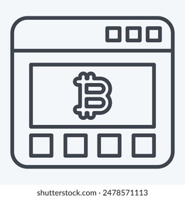 Icon Bitcoin Website. related to Cryptography symbol. line style. simple design illustration