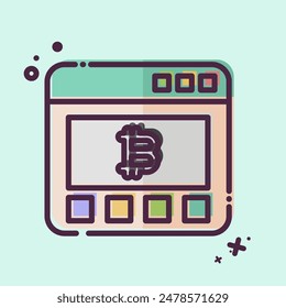 Icon Bitcoin Website. related to Cryptography symbol. MBE style. simple design illustration