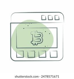 Icon Bitcoin Website. related to Cryptography symbol. Color Spot Style. simple design illustration