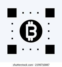 Icon Bitcoins Technology. suitable for education symbol. glyph style. simple design editable. design template vector. simple illustration