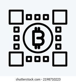 Icon Bitcoins Technology. suitable for education symbol. line style. simple design editable. design template vector. simple illustration