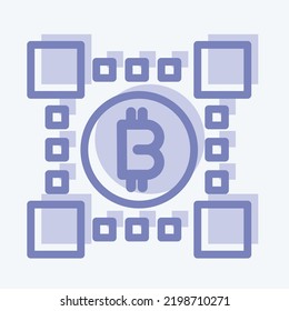 Icon Bitcoins Technology. suitable for education symbol. two tone style. simple design editable. design template vector. simple illustration
