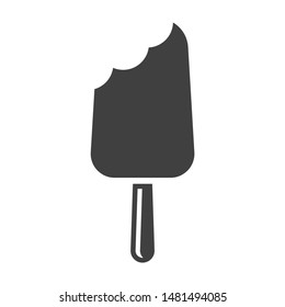 Icon of bitten ice cream. Vector on a white background.