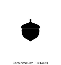Icon black acorn on white background. Template for prints, decoration. Fashion and modern graphic . Abstract stylish design. Vector illustration.