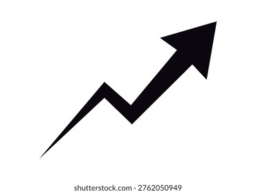 Icon of a black arrow with a broken upward trajectory indicating a positive growth trend