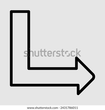 Icon black arrow direction on a grey background. Vector illustration. Eps file 681.