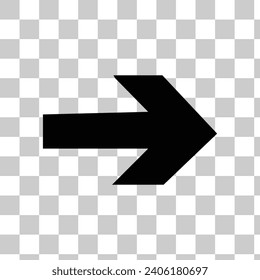 Icon black up arrow on transparent background.