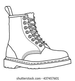 Icon Black boots handmade sketch, vector, sketch