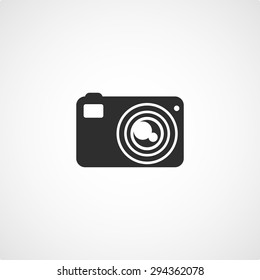 icon black camera on white background vector illustration