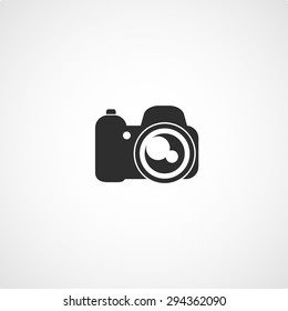 icon black camera on white background vector illustration