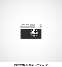 icon black camera on white background vector illustration
