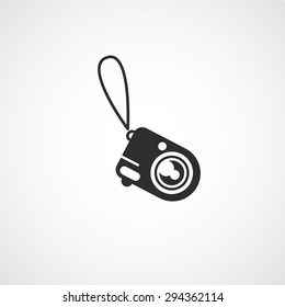 icon black camera on white background vector illustration