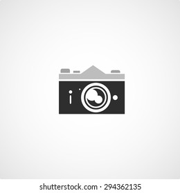icon black camera on white background vector illustration