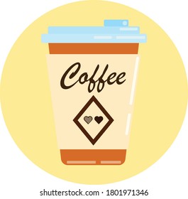 icon black coffee with retro style