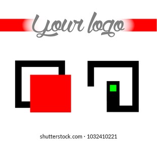 The icon is black in the form of a square with colored additions