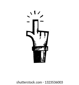 Icon black Hand drawn Simple outline Control switch Symbol. vector Illustrator. on white background