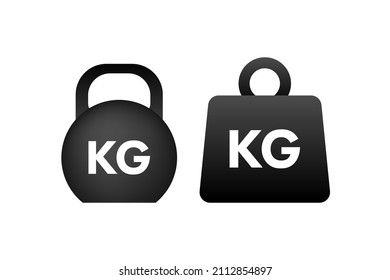 Icon with black kg. Vector drawing. Vector icon.
