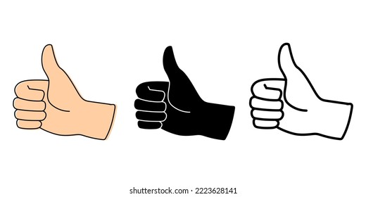 icon with black likes hands. Cheer up friend. Vector illustration. stock image. 