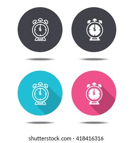 icon black pink and blue clock vector design