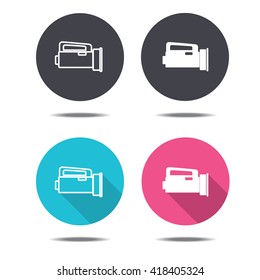 icon black pink and blue flashlight vector design