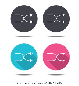icon black pink and blue Intersection arrow vector design