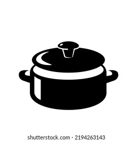 Icon black pot image vector.