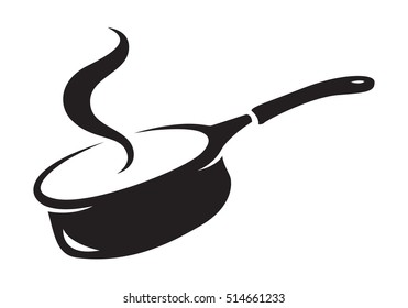 icon black pot, vector