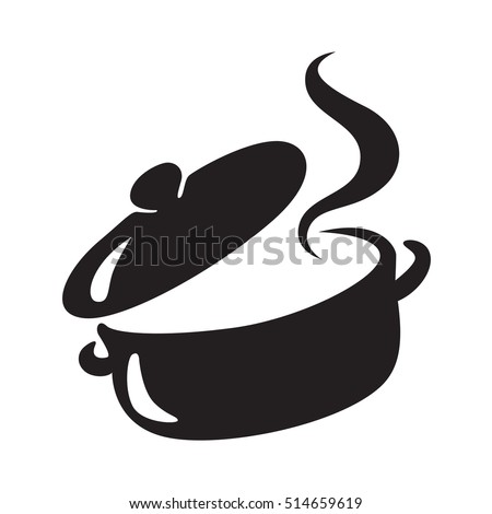 icon black pot, vector