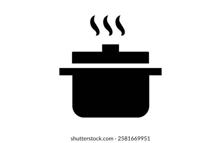 icon black pot, vector cook logo