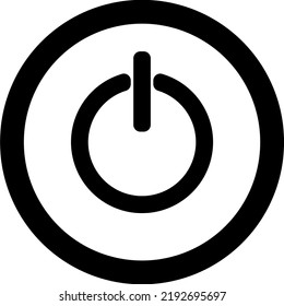 Icon black power button vectorialised