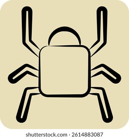Icon Black. related to Insects symbol. hand drawn style. design editable