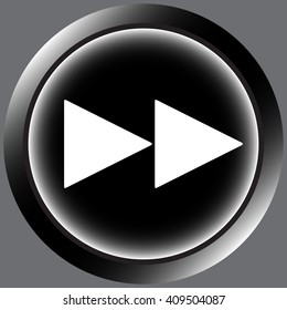Icon black rewind symbol forward