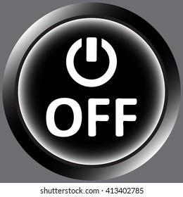 Icon black switching off and word