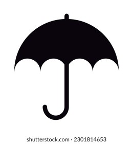 ICON OF A BLACK UMBRELLA, PICTOGRAM ISOLATED