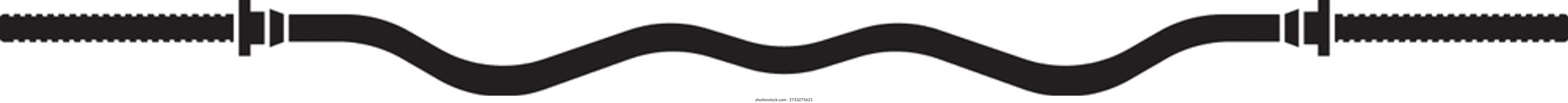 Ein Symbol einer schwarzen Vektorgrafik einer leeren 1 Zoll großen EZ-Leiste. EZ Bar ist eine Art Langhantel, der zum Training von Trizeps, Bizeps und Unterarmen verwendet wird. Viele regelmäßige und Fitnessstudios nutzen dieses Gerät beim Krafttraining.