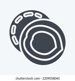 Icon Black Walnut. suitable for Nuts symbol. glyph style. simple design editable. design template vector. simple illustration