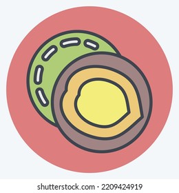 Icon Black Walnut. suitable for Nuts symbol. color mate style. simple design editable. design template vector. simple illustration