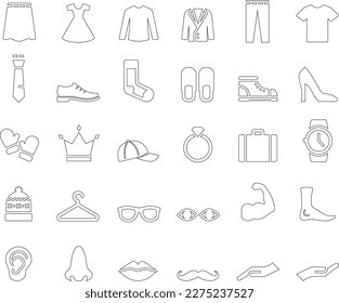 icon black and white line clothing clothing organs outside the body