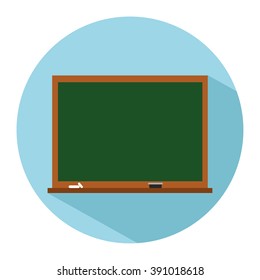 Ikone einer Tafel im flachen Stil. Vektorgrafik. Schulkonzept.