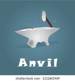 Icon blacksmith's anvil.Vector illustration of an isometric view/