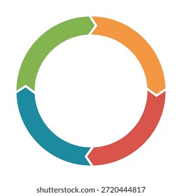 icon Leer Vier Schritte Kreisförmiger Pfeil Prozess für Infografik-Vorlage (Template Infografis Proses Panah Melingkar Empat Langkah Kosong)