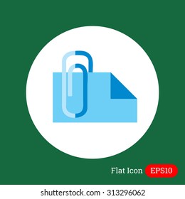 Icon of blank paper sheet with paperclip