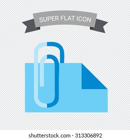 Icon of blank paper sheet with paperclip